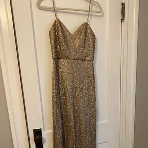 Amsale gold sequin bridesmaid dress. Size 6.